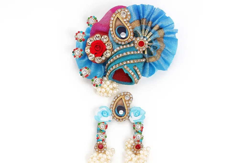 Combo of Pagdi and Chandrika for Radha Krishna