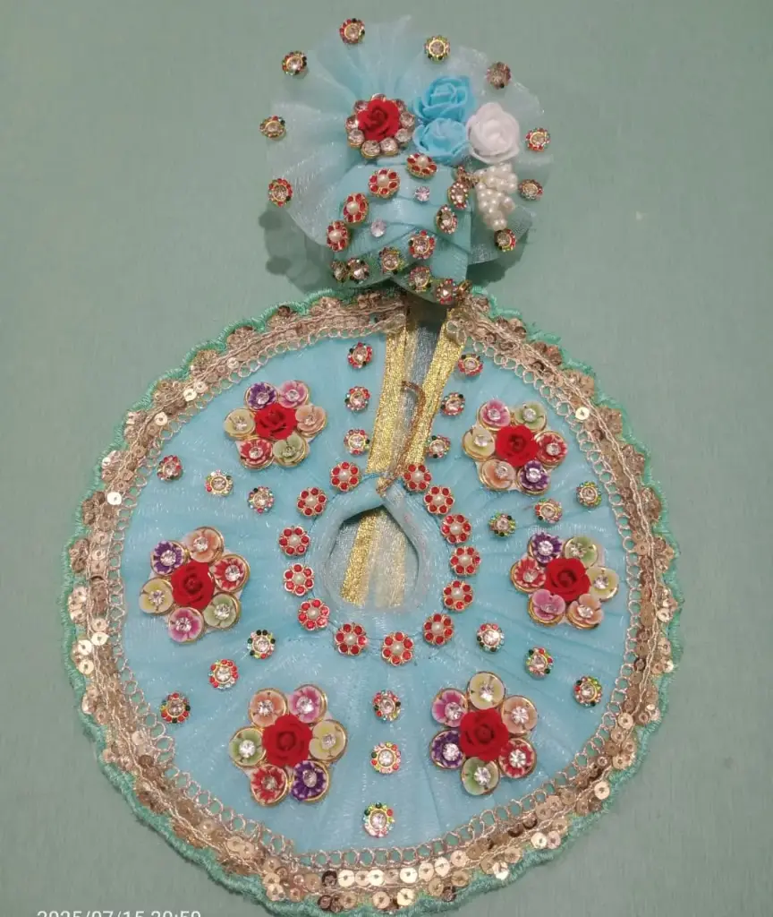 Light blue heavy poshak with pagdi for ladoo gopala