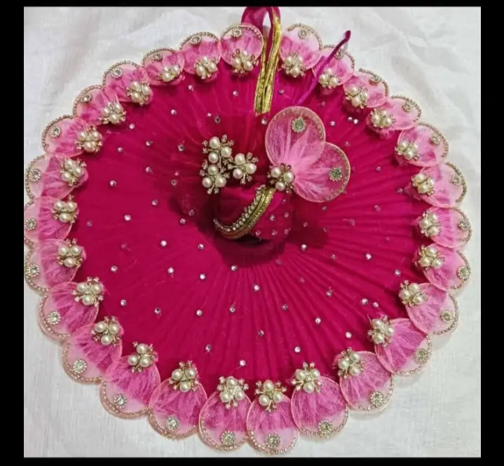 Pearl Blossom Poshak with mukut for gopala
