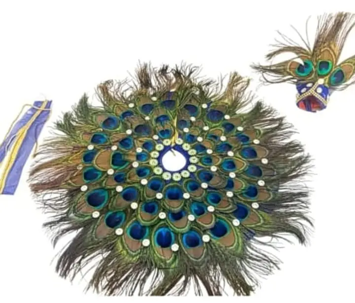 Peacock Divine Aura Poshak with mukut for ladoo Gopala