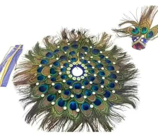 Peacock Divine Aura Poshak with mukut for ladoo Gopala
