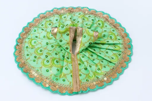 Green colour poshak for ladoo Gopala