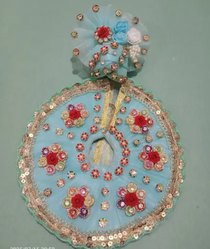 Light blue heavy poshak with pagdi for ladoo gopala